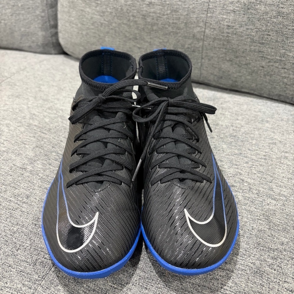 Nike Air Zoom Mercurial Superfly 9 Club TF Shadow Black/Hyper Royal Kids Cleats - Picture 2 of 8